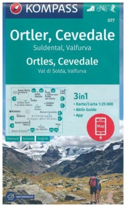 Kompass Carte Randonnée 077 Ortler, Cevedale