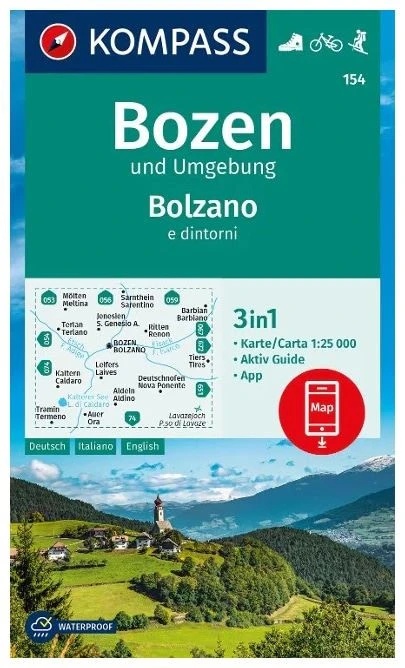 Kompass Carte Randonnée 154 Bozen En Environs Kompass Carte Randonnée 154 Bozen En Environs -Ski Promotions Magasin kompass wandelkaart 154 bozen und umgebung 0 1