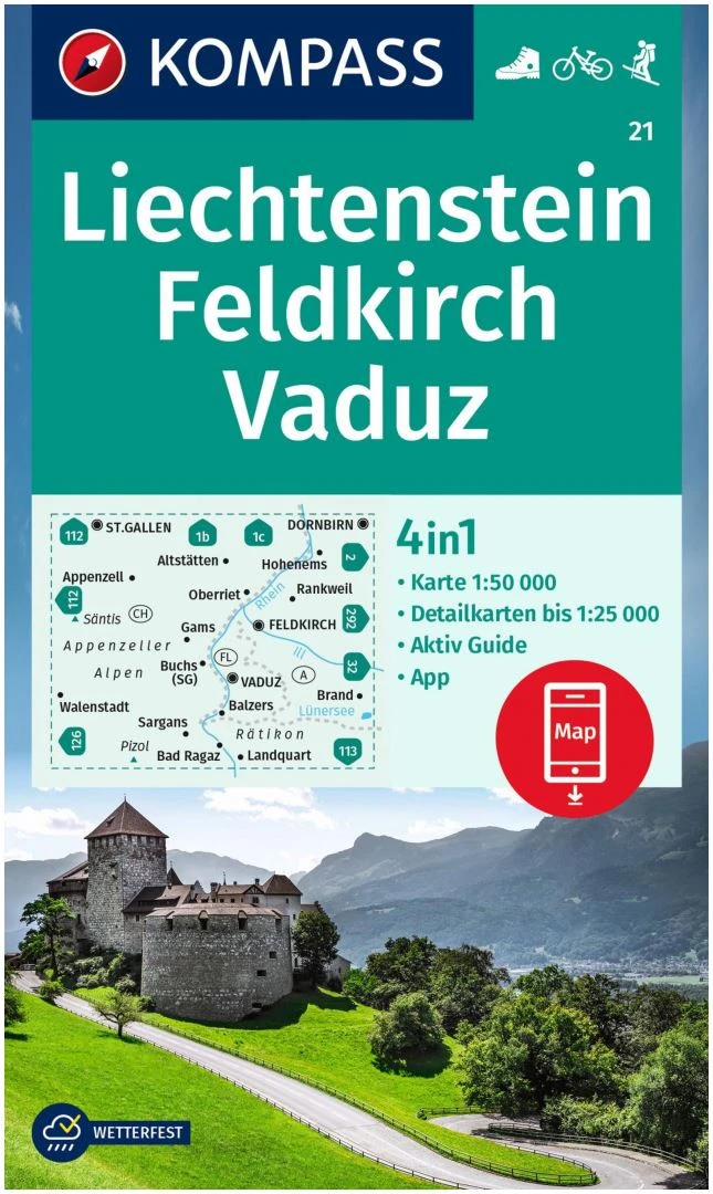 Kompass Carte Randonnée 21 Liechtenstein, Feldkirch, Vaduz Kompass Carte Randonnée 21 Liechtenstein, Feldkirch, Vaduz -Ski Promotions Magasin kompass wandelkaart 21 liechtenstein feldkirch vaduz 0 1