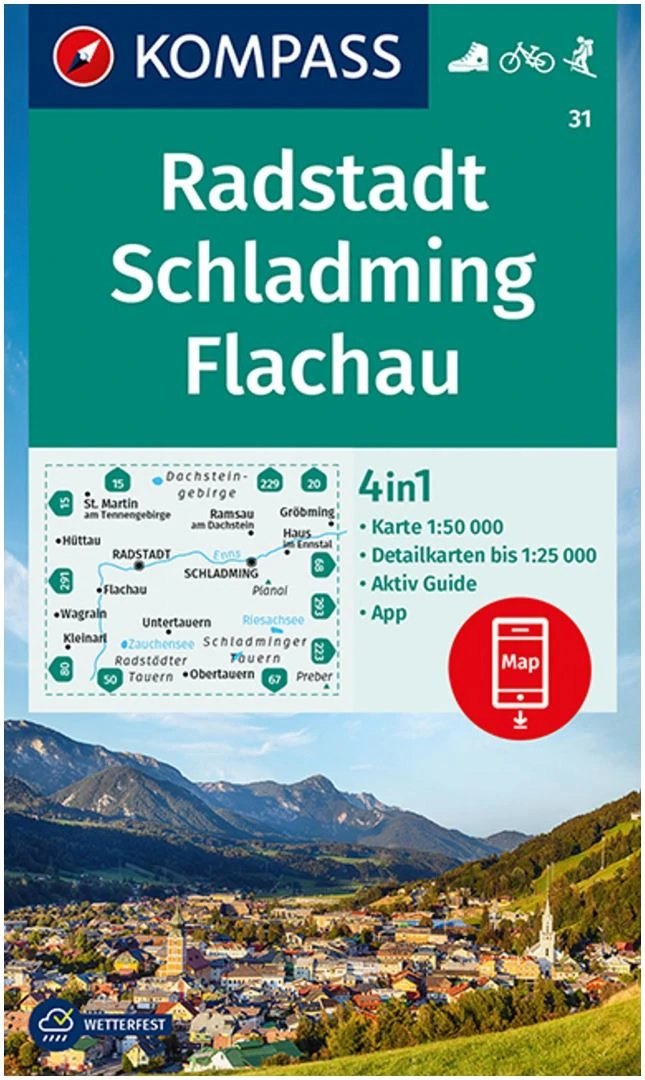 Kompass Carte Randonnée 31 Radstadt, Schladming, Flachau Kompass Carte Randonnée 31 Radstadt, Schladming, Flachau -Ski Promotions Magasin kompass wandelkaart 31 radstadt schladming flachau 0 1