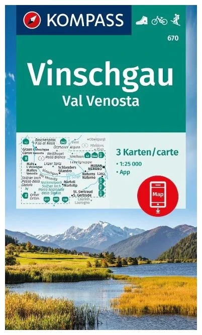 Kompass Carte Randonnée 670 Vinschgau, Val Venosta Kompass Carte Randonnée 670 Vinschgau, Val Venosta -Ski Promotions Magasin kompass wandelkaart 670 vinschgau val venosta 0 2